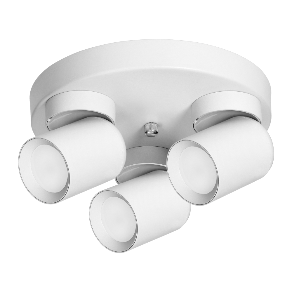 MALTA SP 3, wall and ceiling light, GU10 max. 3x12W, IP20, white, circular base